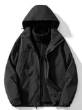 3-in-1 Waterproof and Windproof Outdoor Jacket with Removable Hood