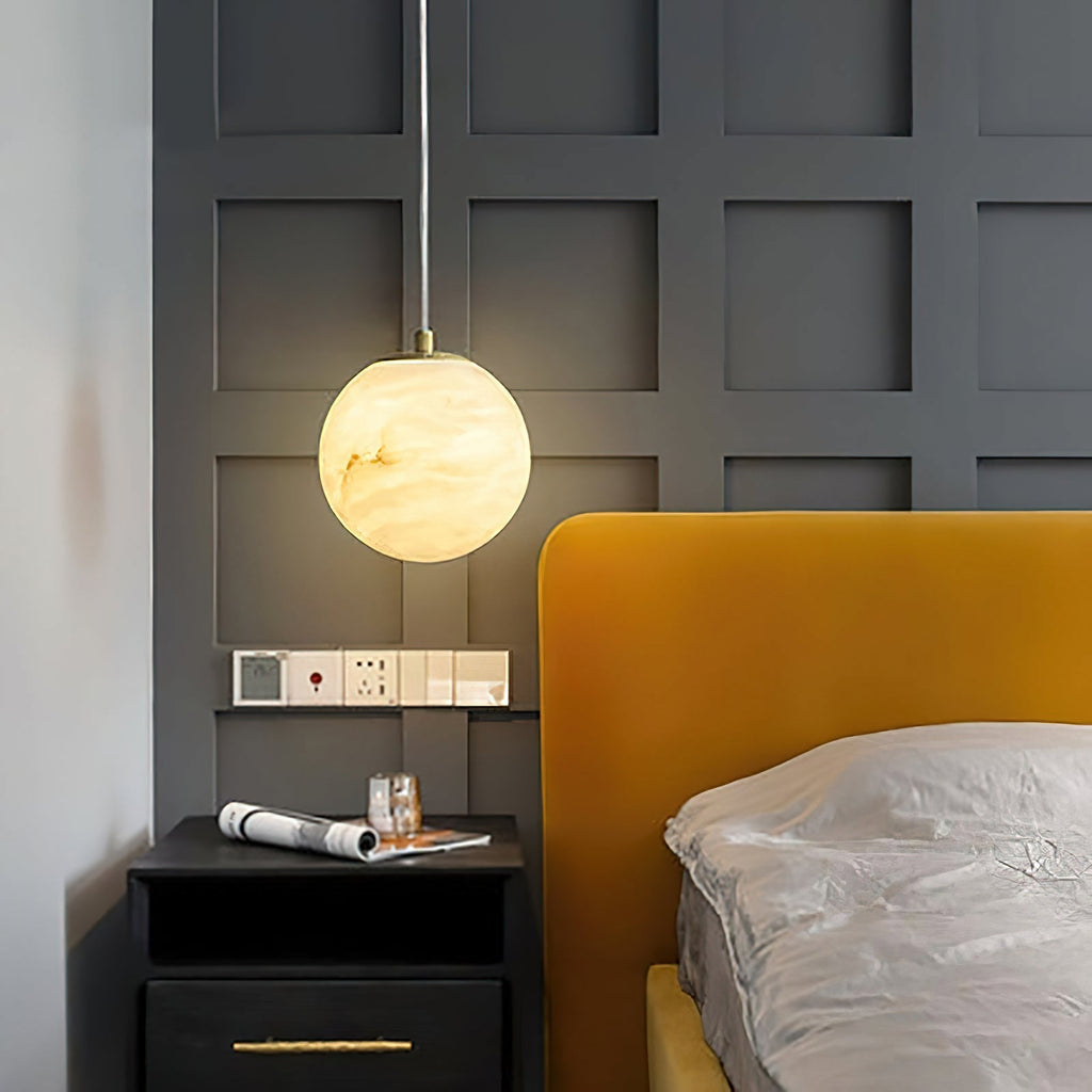 Alabaster Globe Modern Pendant Light