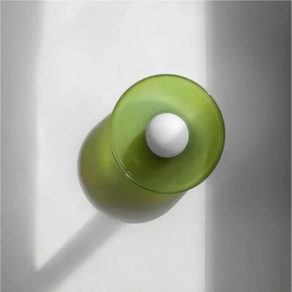Nordic Glass Olive Disc Wall and Ceiling Light