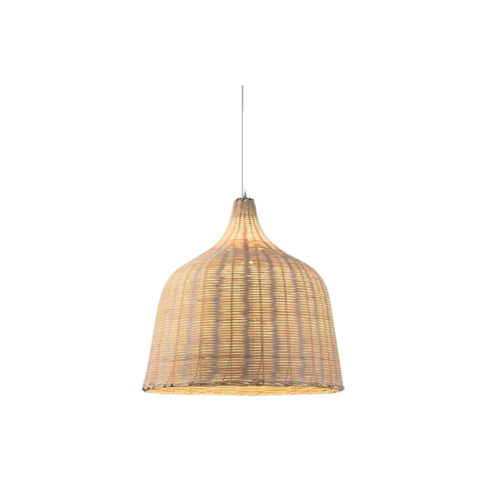 Braided Shine Natural Rattan Japandi Pendant Light