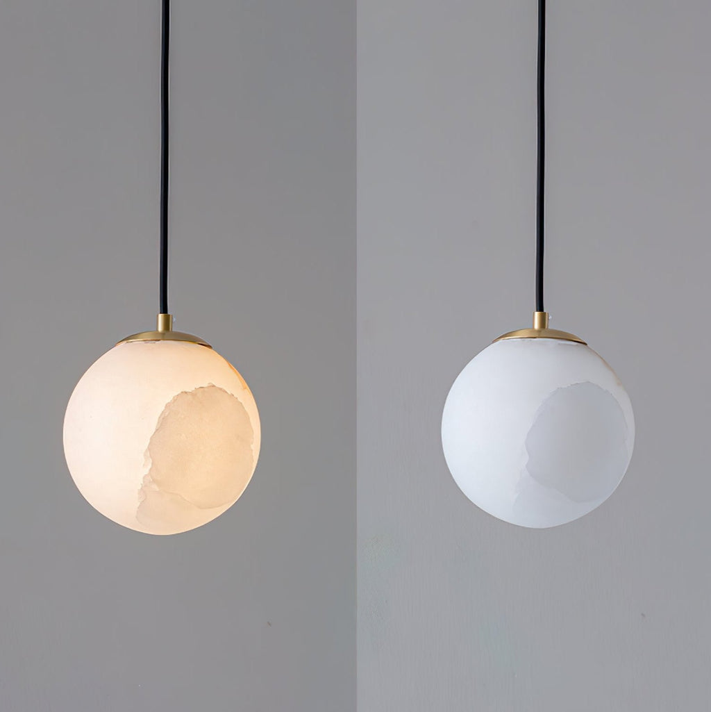 Alabaster Globe Modern Pendant Light