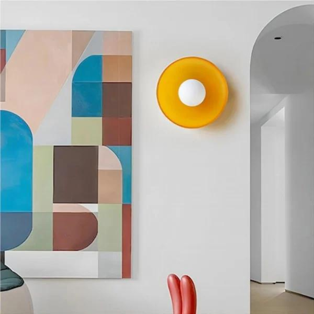 Nordic Glass Olive Disc Wall and Ceiling Light