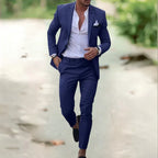 Men's Lightweight Linen Summer Suit Set – Tailored Blazer with Slim Fit Trousers for Smart Casual Events