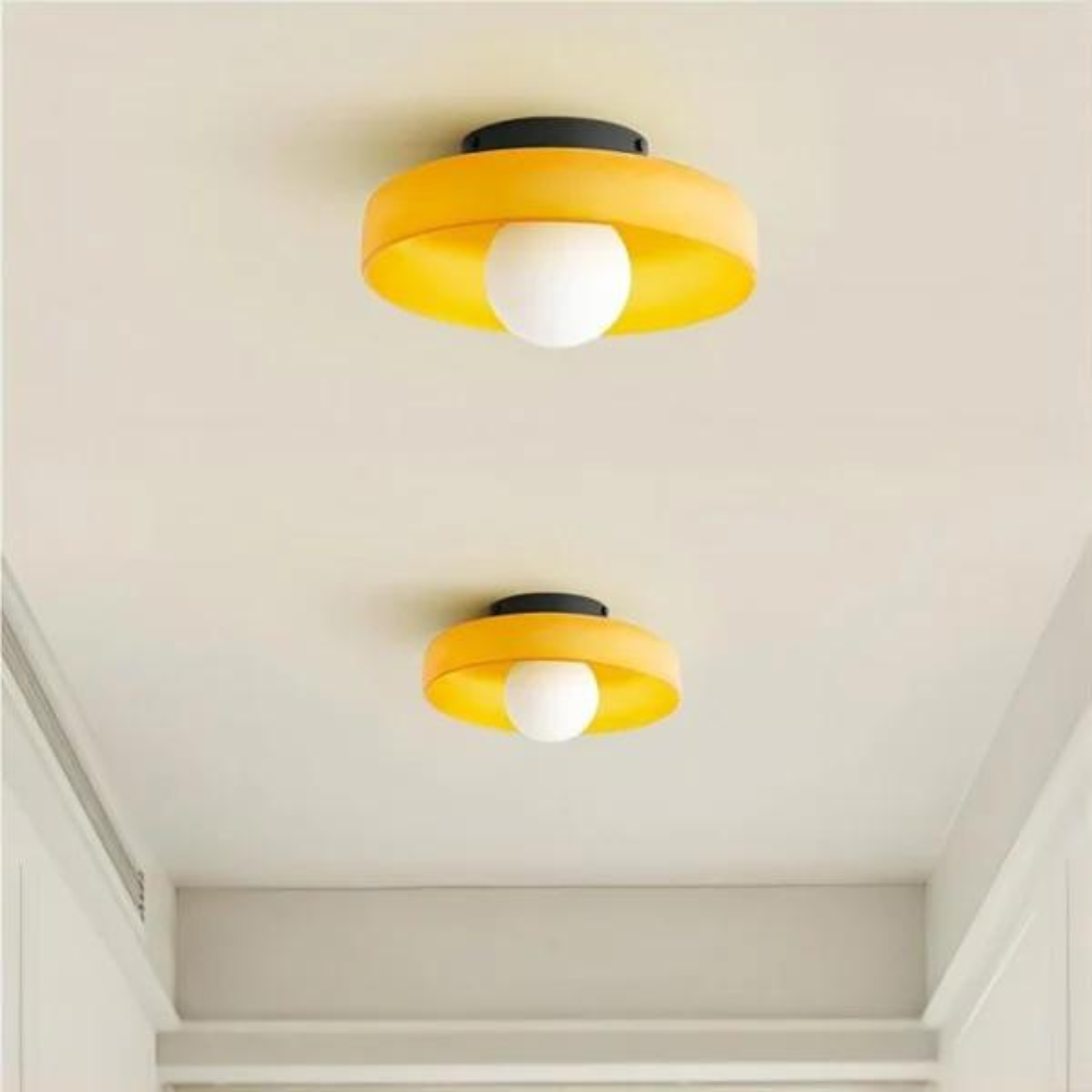 Nordic Glass Olive Disc Wall and Ceiling Light
