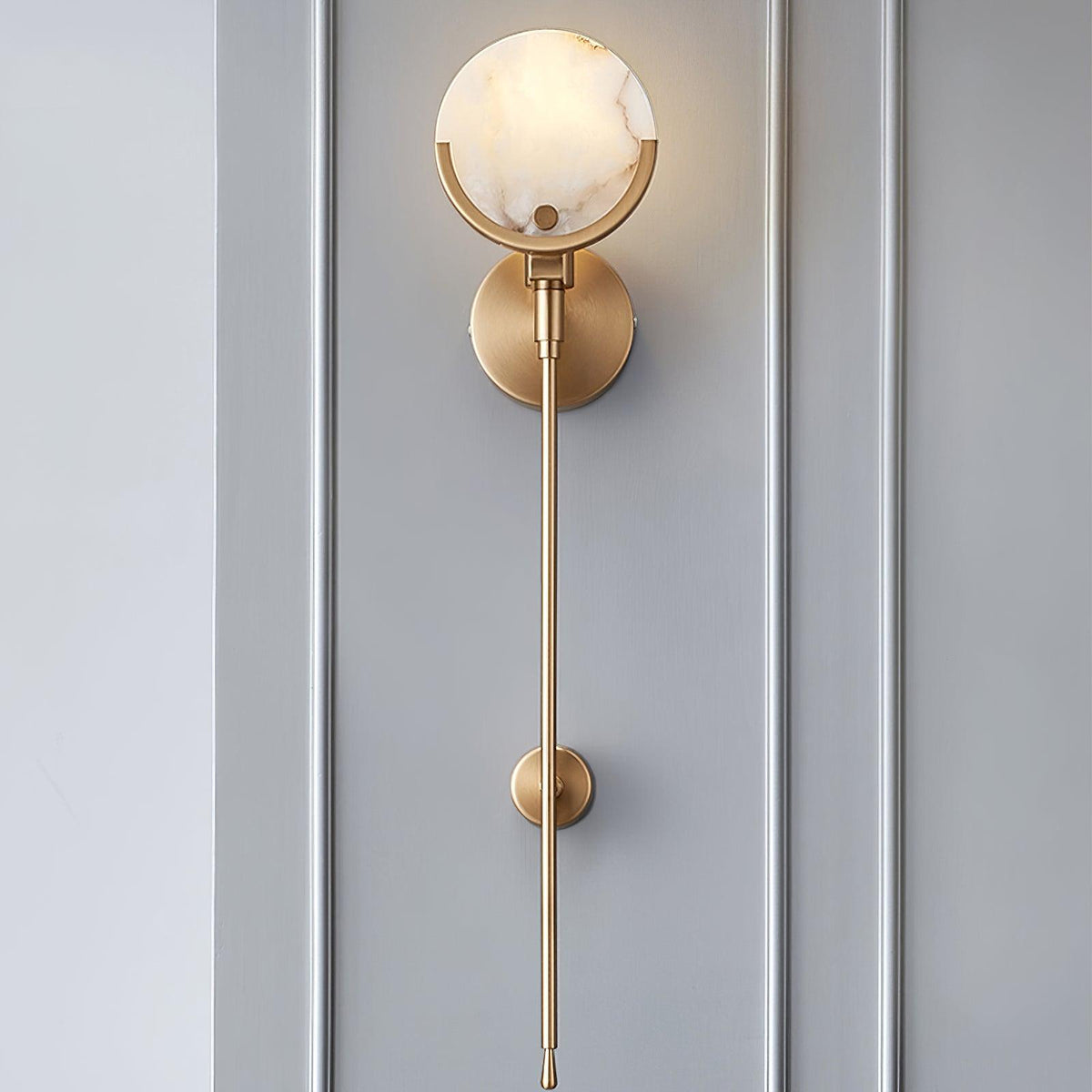 Alabaster Marble Ava Brass Wall Light