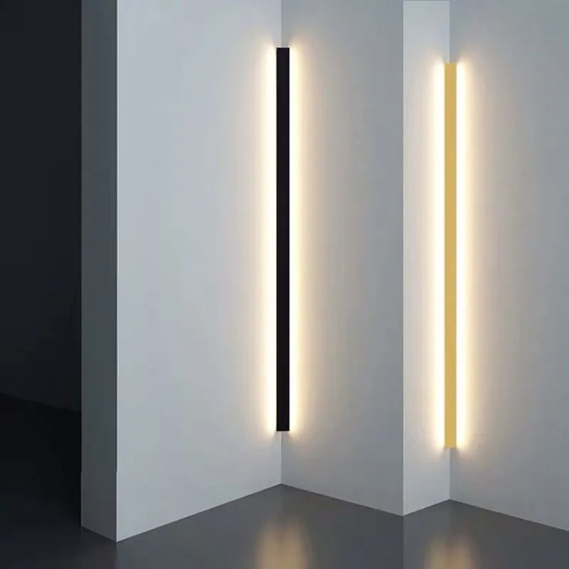 Gravo Minimalist Linear Metal/Wall Lamp, Gold/Black/White