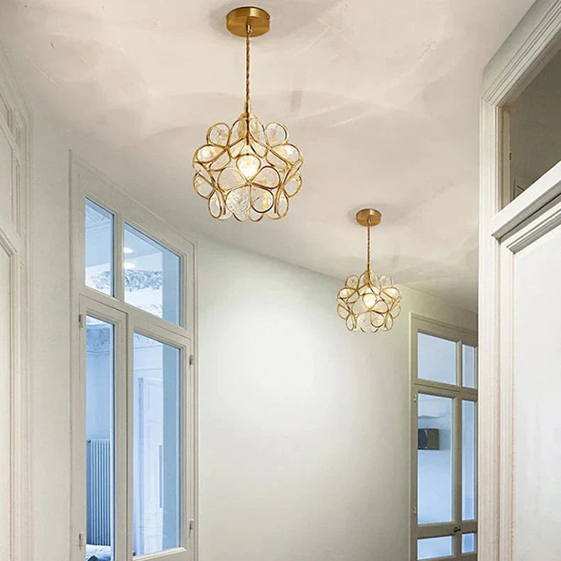 Blooming Nordic Flower Glass Pendant Light
