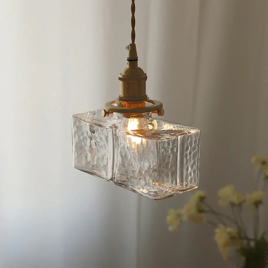 Jewel Brass Vintage Glass Pendant Light