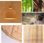 Braided Shine Natural Rattan Japandi Pendant Light