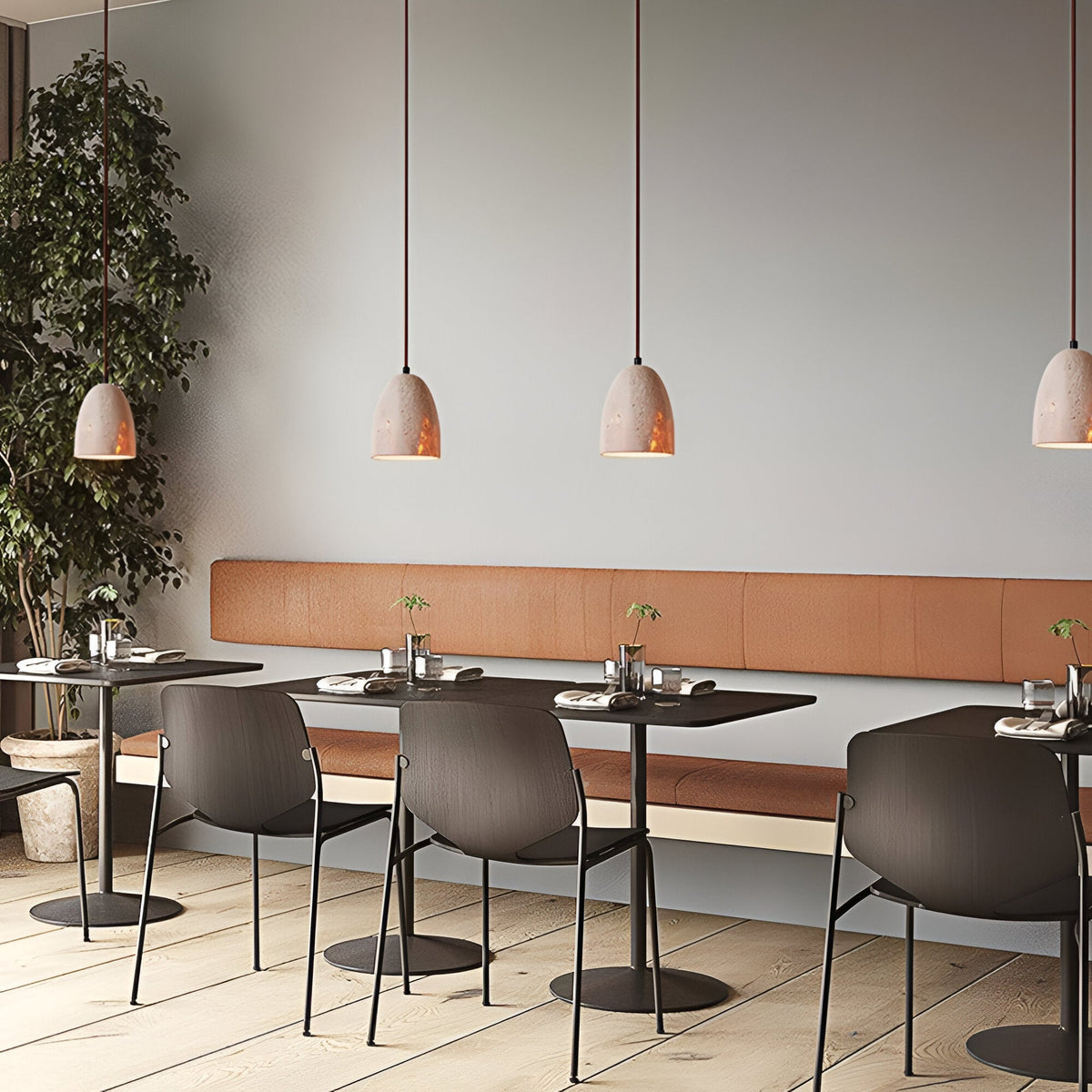 Solenne Minimalist Travertine Pendant Light