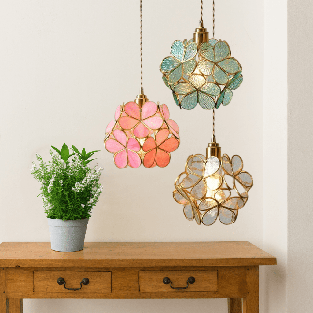 Blooming Nordic Flower Glass Pendant Light
