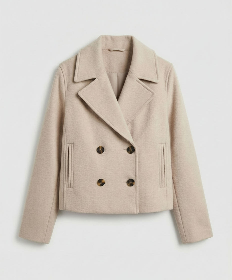 Elegant Loose Fit Double-Breasted Women's Jacket