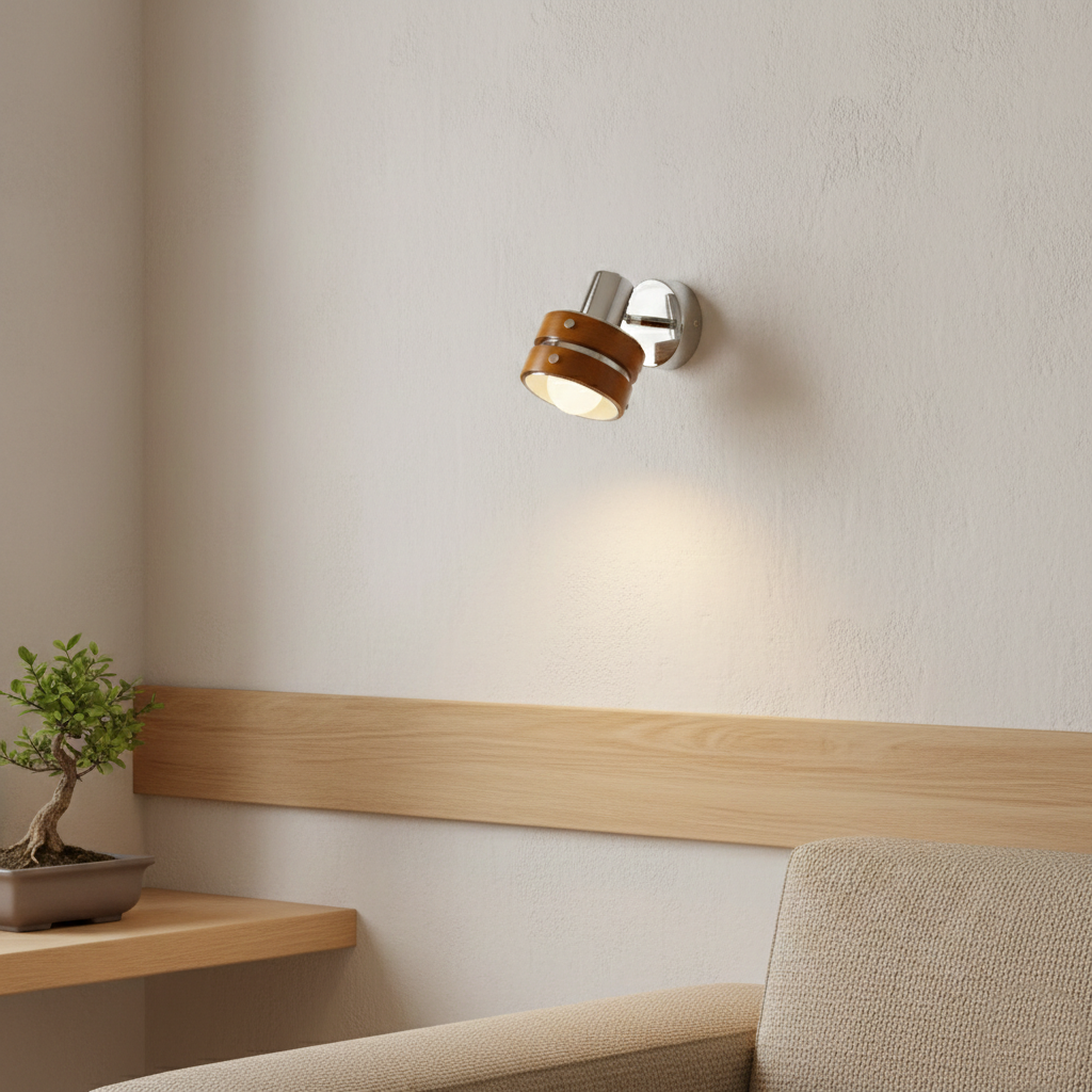 Elric Traditional Vintage Cylinder Wood Wall Light