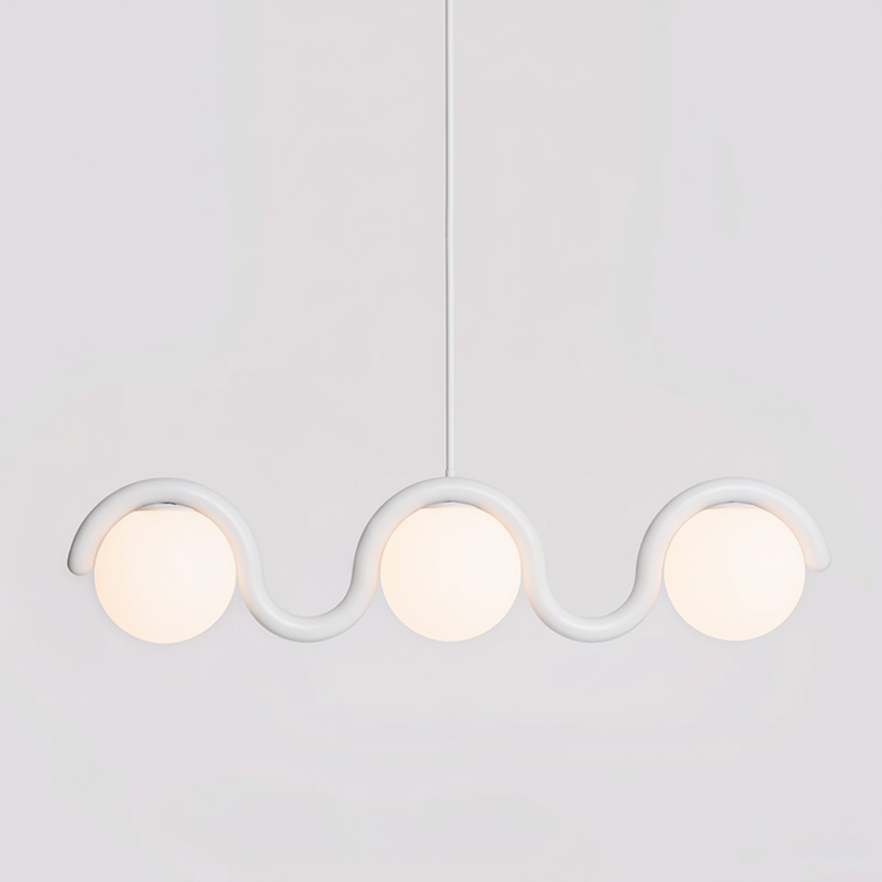 Uveta Linear Chandelier Red&Silver