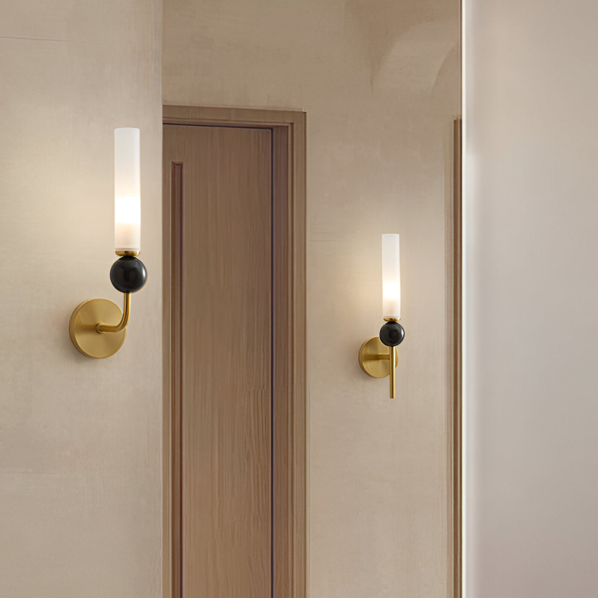 Marble Light Luxury Copper Long Pole Wall Light