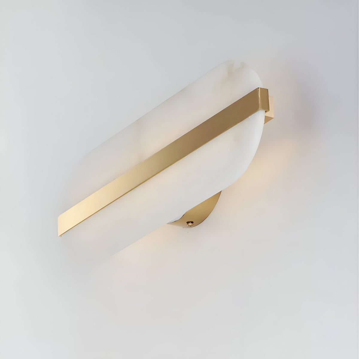 Nordic Seren Alabaster Stone Brass Wall Light