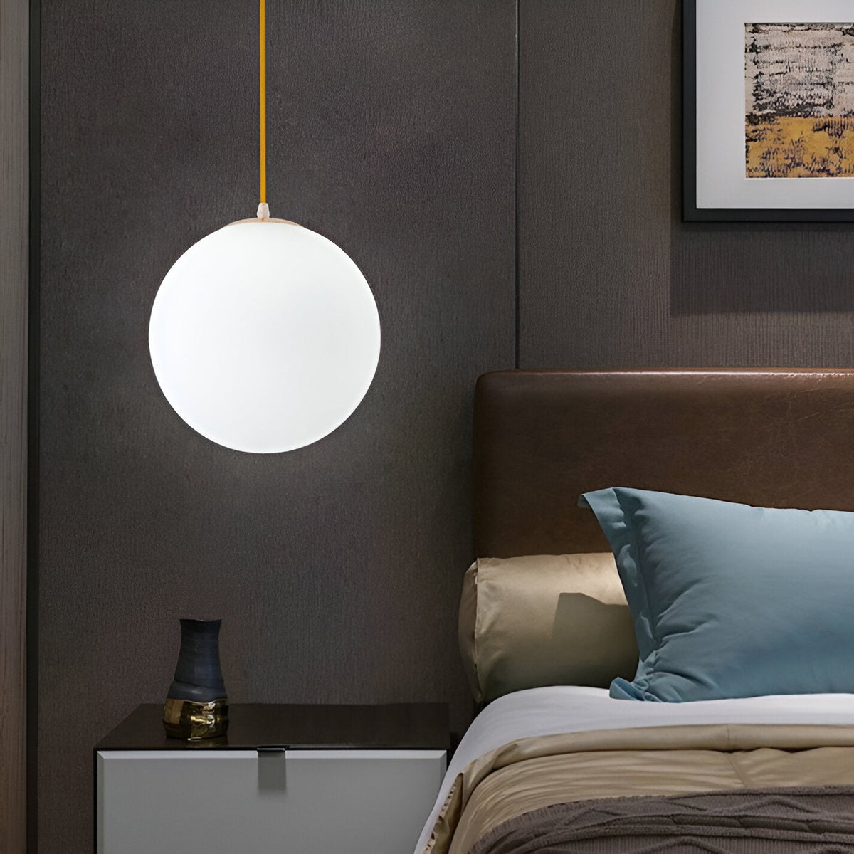 Nordic Globe Milky Glass Pendant Light