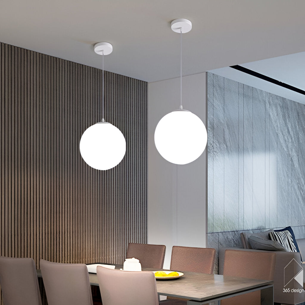 Nordic Globe Milky Glass Pendant Light