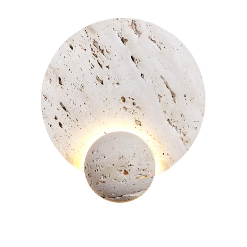 White Travertine Cream Style Wall Light