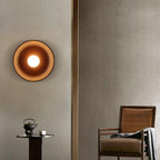 Solid Wood Circle Japandi Wall Light