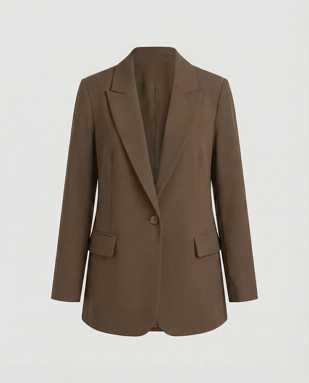Women's Longline Blazer with Notched Lapels and Belted Waist – Perfect for Office and Smart Casual Looks