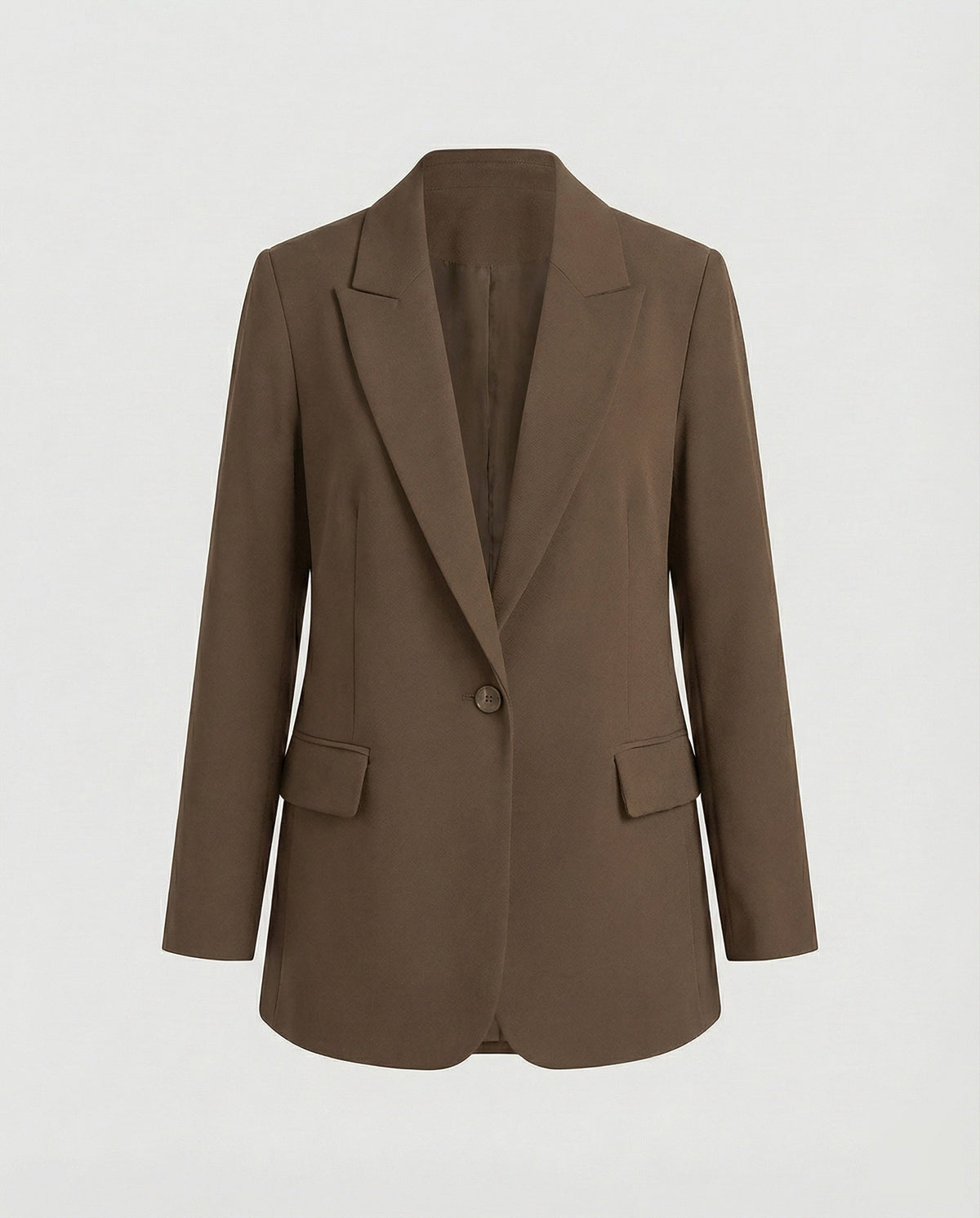 Women's Longline Blazer with Notched Lapels and Belted Waist – Perfect for Office and Smart Casual Looks