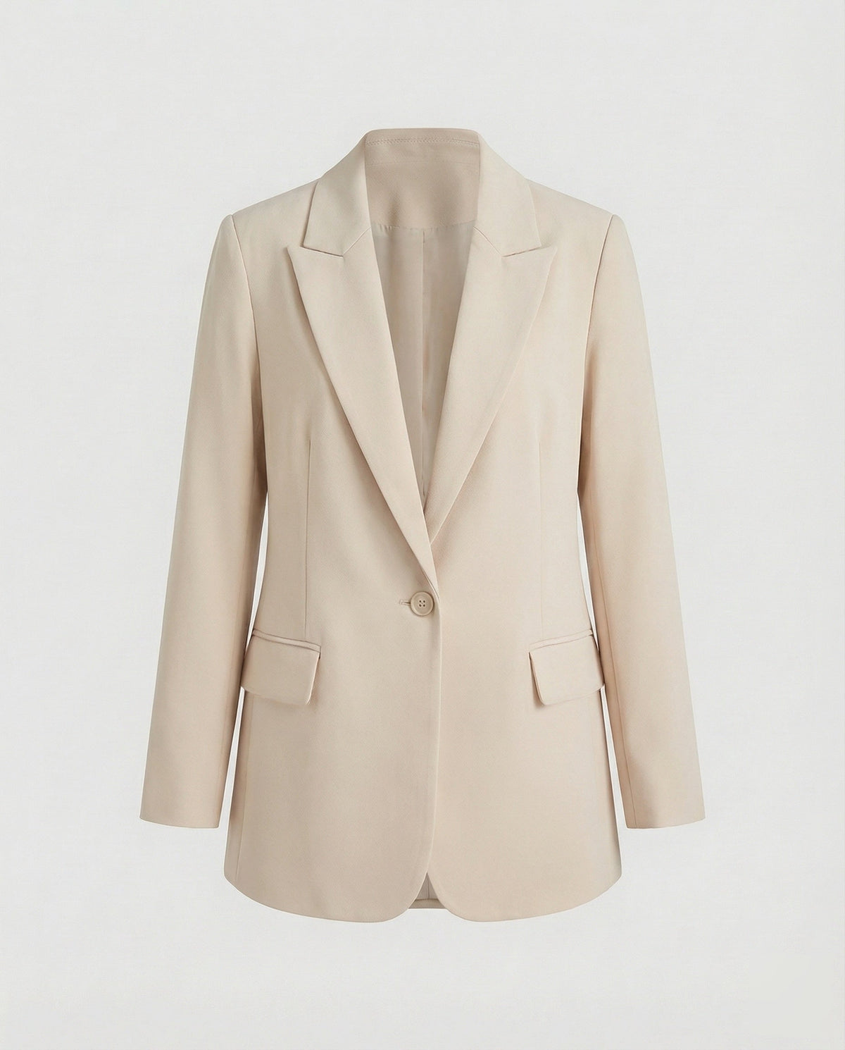 Women's Longline Blazer with Notched Lapels and Belted Waist – Perfect for Office and Smart Casual Looks