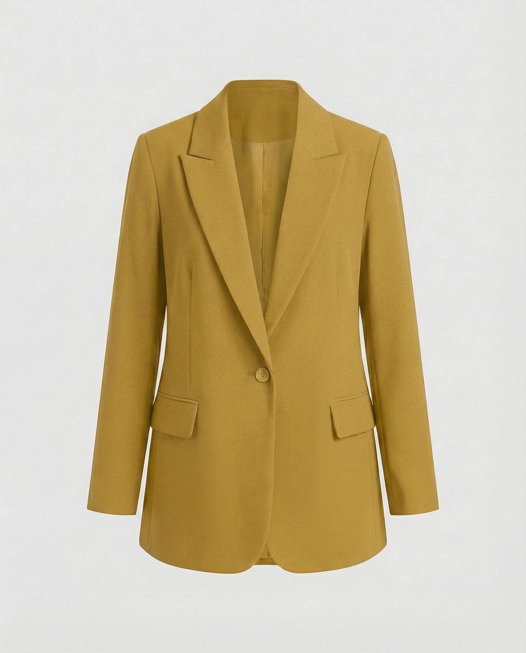 Women's Longline Blazer with Notched Lapels and Belted Waist – Perfect for Office and Smart Casual Looks