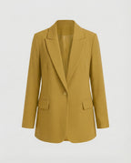 Women's Longline Blazer with Notched Lapels and Belted Waist – Perfect for Office and Smart Casual Looks