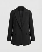 Women's Longline Blazer with Notched Lapels and Belted Waist – Perfect for Office and Smart Casual Looks