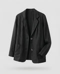 Women's Casual Linen-Style Blazer with Patch Pockets – Two-Button Jacket for Effortless Summer Looks
