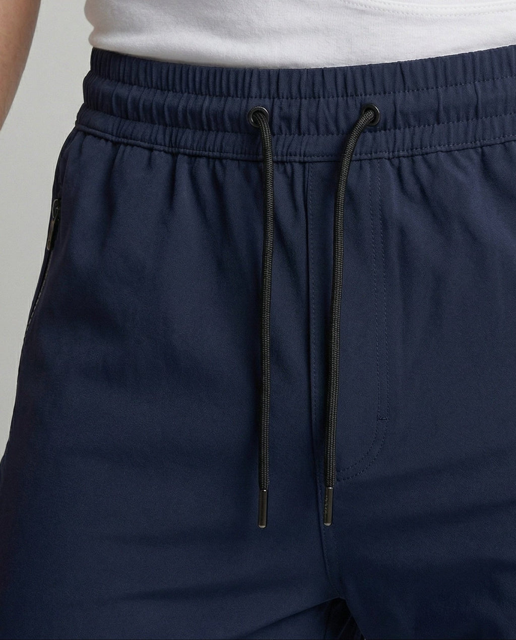 Men's Casual Tapered Joggers with Zip Pockets and Drawstring Waist – Cuffed Everyday Trousers