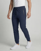 Men's Casual Tapered Joggers with Zip Pockets and Drawstring Waist – Cuffed Everyday Trousers