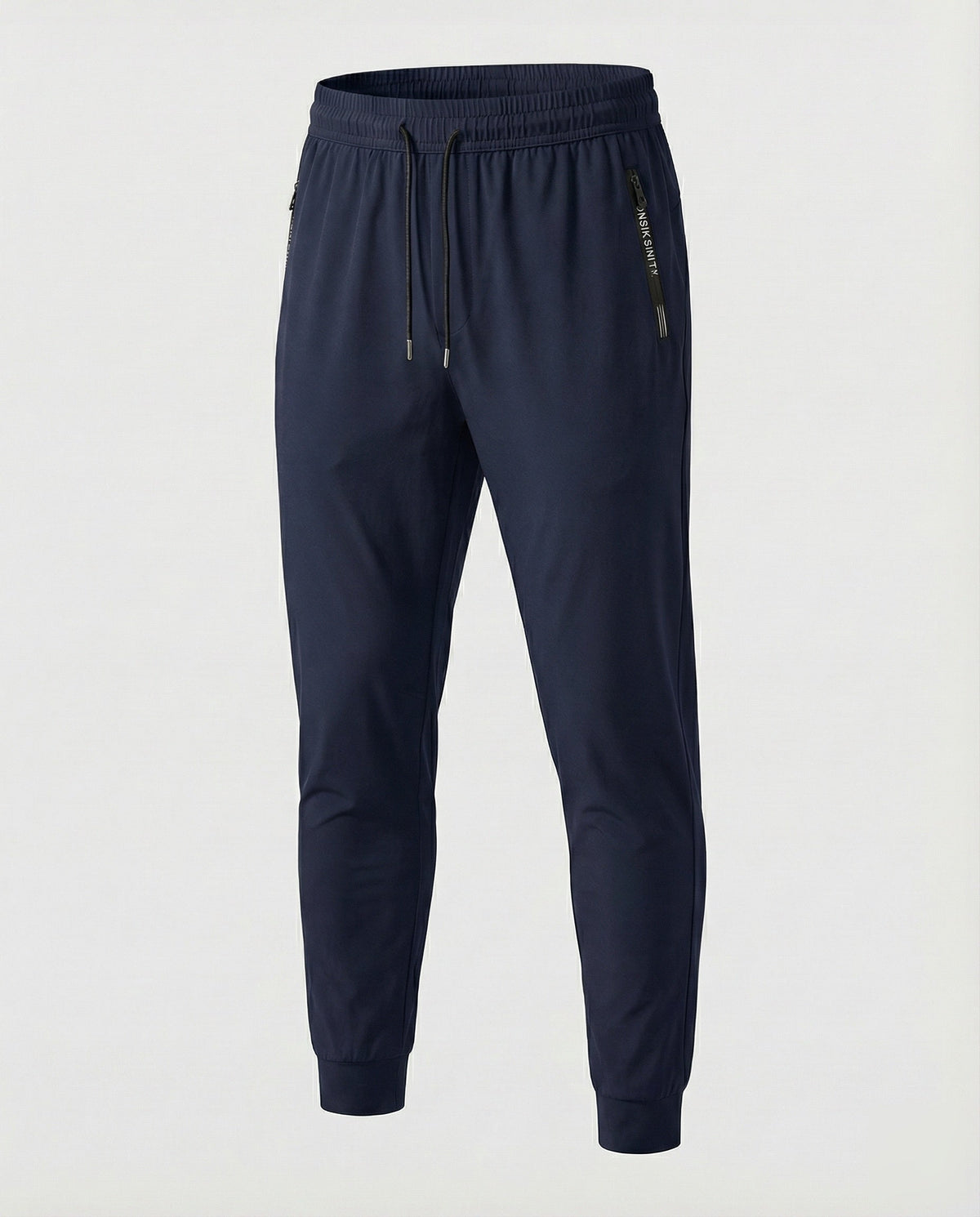 Men's Casual Tapered Joggers with Zip Pockets and Drawstring Waist – Cuffed Everyday Trousers
