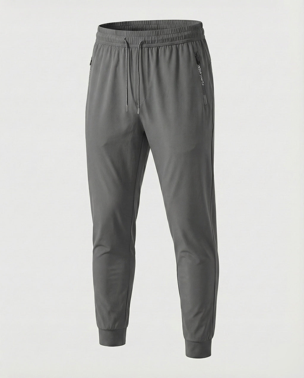 Men's Casual Tapered Joggers with Zip Pockets and Drawstring Waist – Cuffed Everyday Trousers