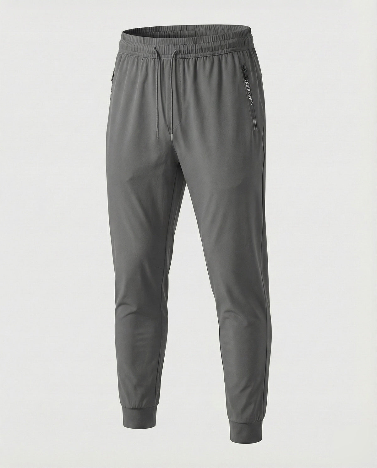 Men's Casual Tapered Joggers with Zip Pockets and Drawstring Waist – Cuffed Everyday Trousers