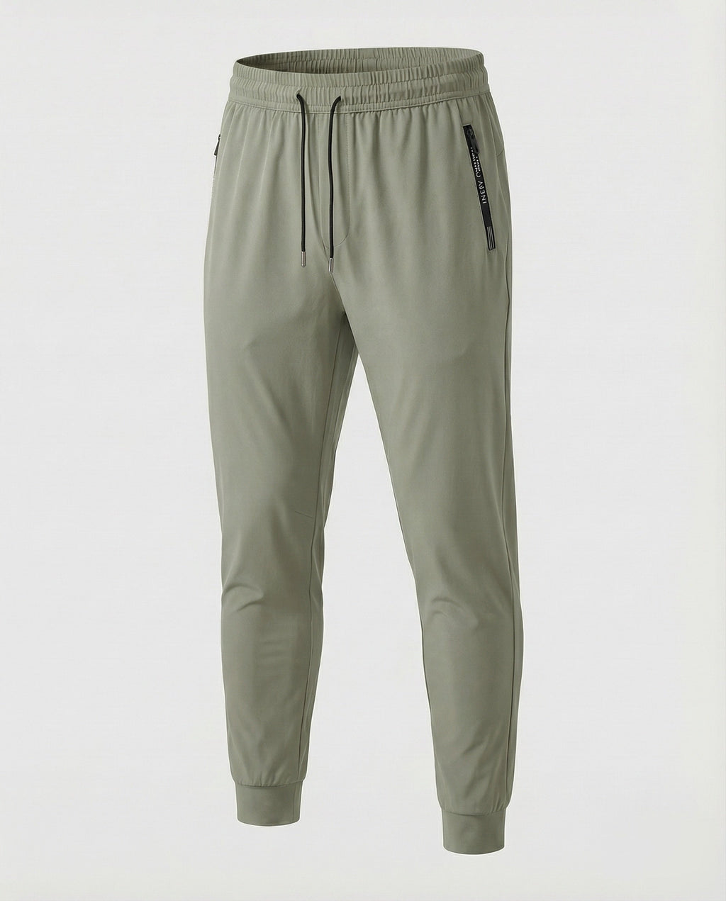 Men's Casual Tapered Joggers with Zip Pockets and Drawstring Waist – Cuffed Everyday Trousers