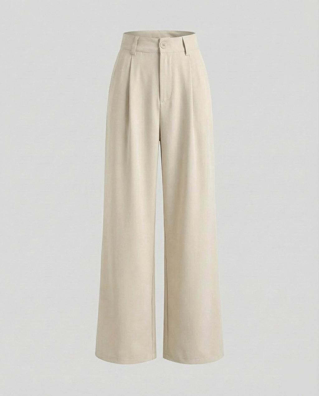 High-Waisted Pleated Palazzo Trousers for Women with Belt Loops – Full-Length Tailoring for Work and Chic Everyday Looks
