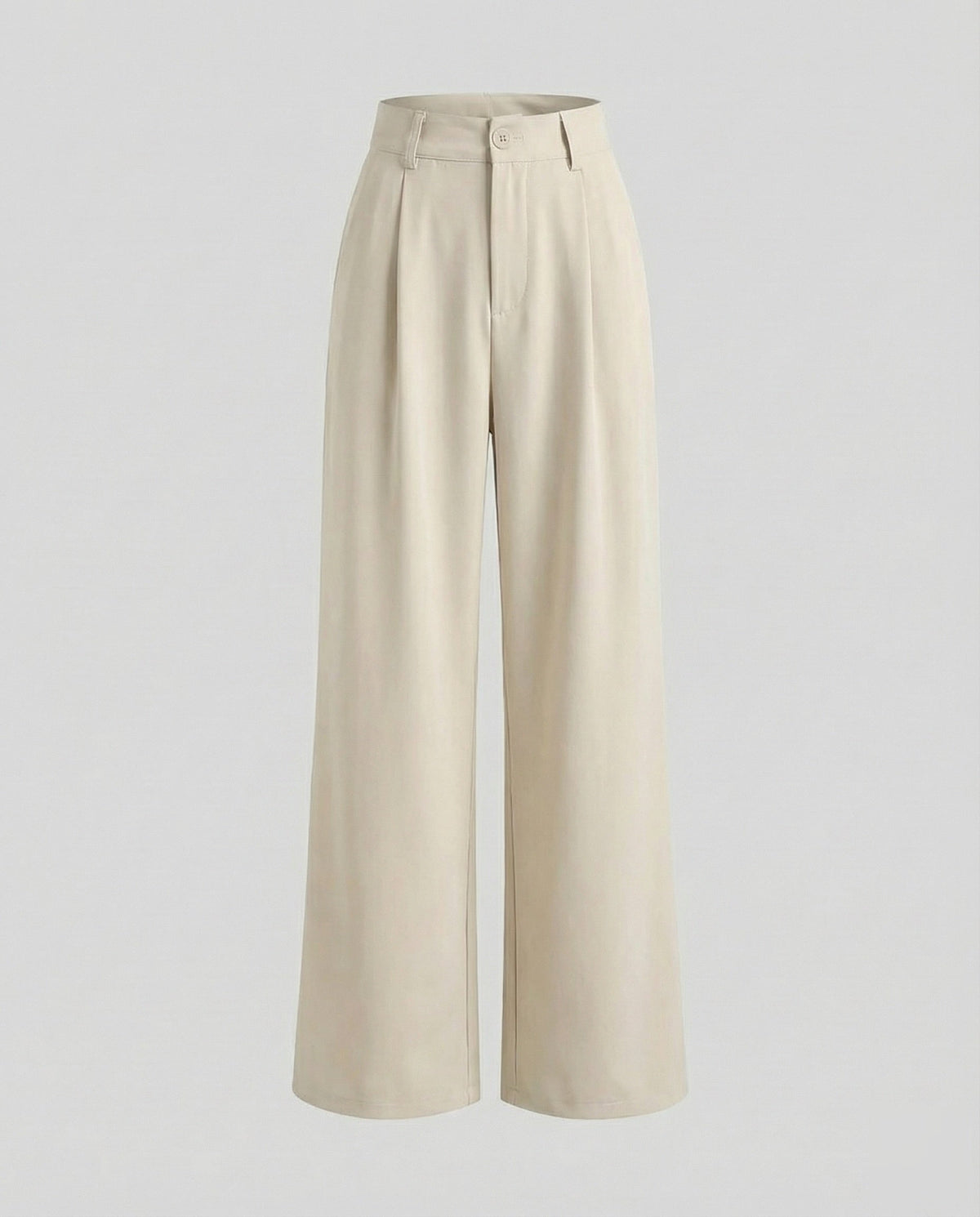 High-Waisted Pleated Palazzo Trousers for Women with Belt Loops – Full-Length Tailoring for Work and Chic Everyday Looks