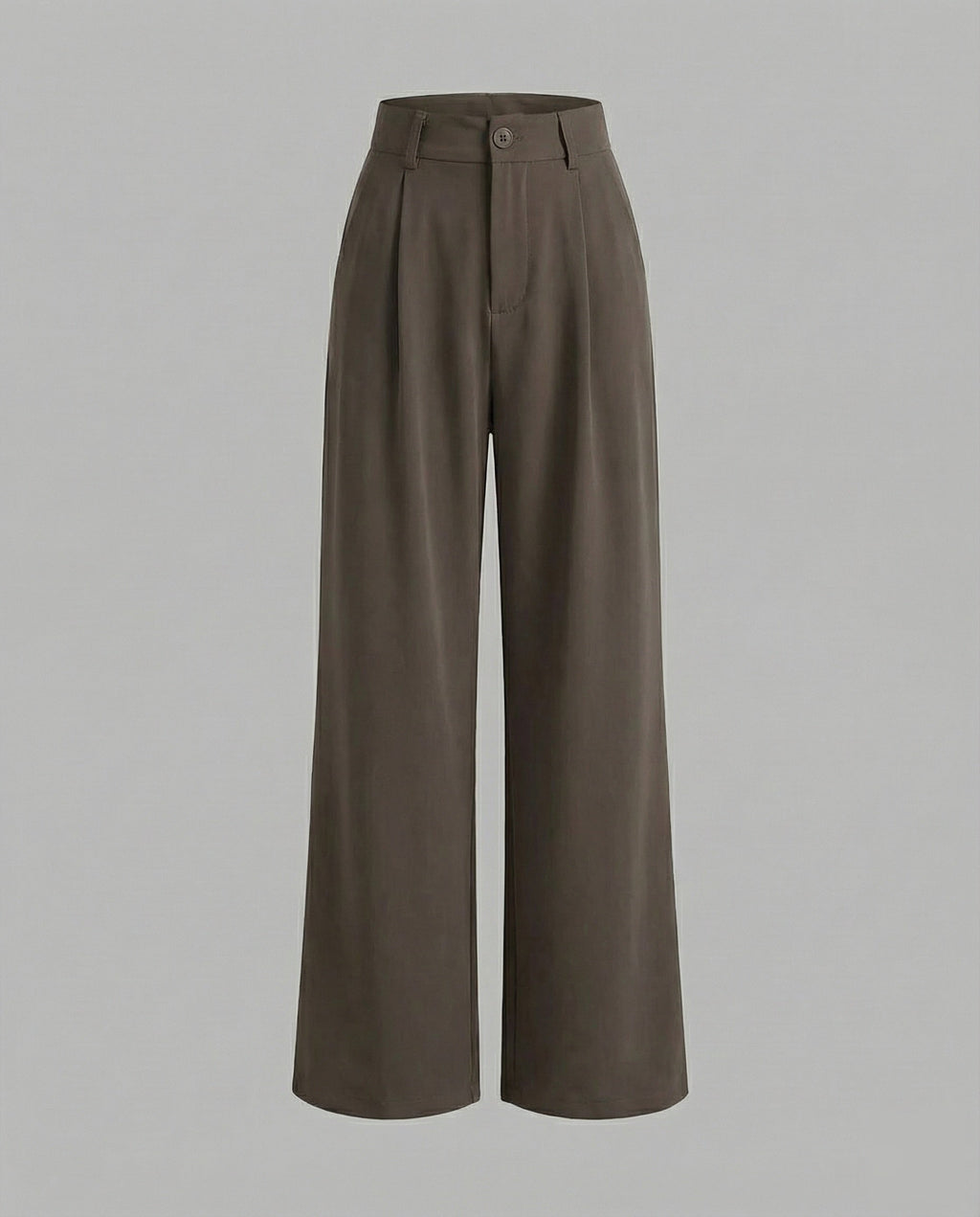 High-Waisted Pleated Palazzo Trousers for Women with Belt Loops – Full-Length Tailoring for Work and Chic Everyday Looks