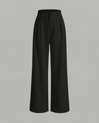 High-Waisted Pleated Palazzo Trousers for Women with Belt Loops – Full-Length Tailoring for Work and Chic Everyday Looks
