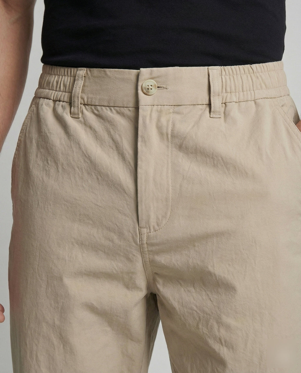 Men's Relaxed Fit Straight-Leg Chino Trousers with Elastic Waist Sides – Perfect for Work and Weekend Wear