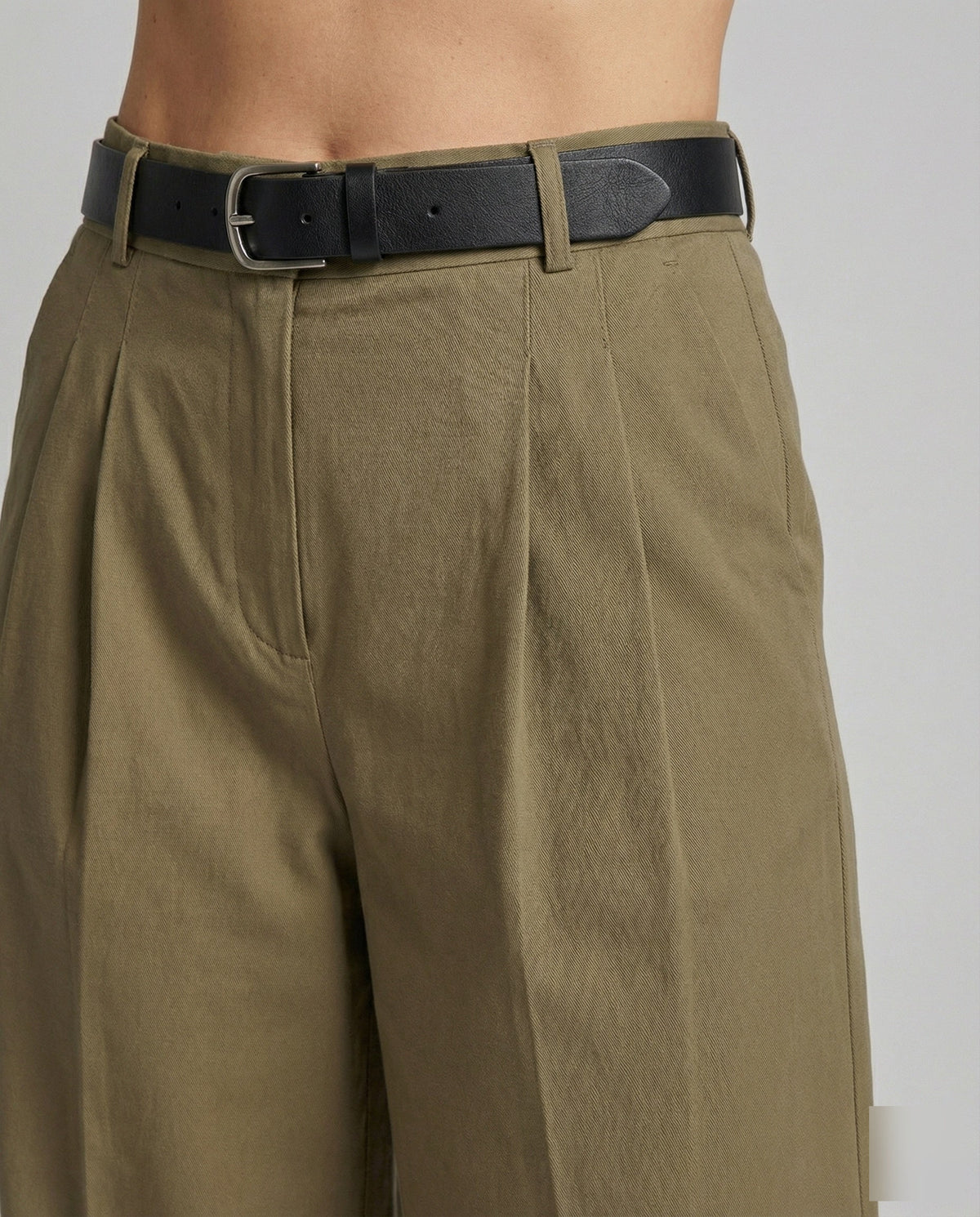 Women's Elegant High-Waisted Palazzo Trousers – Tailored Wide-Leg Design with Belt Loops for Office and Smart Casual Style