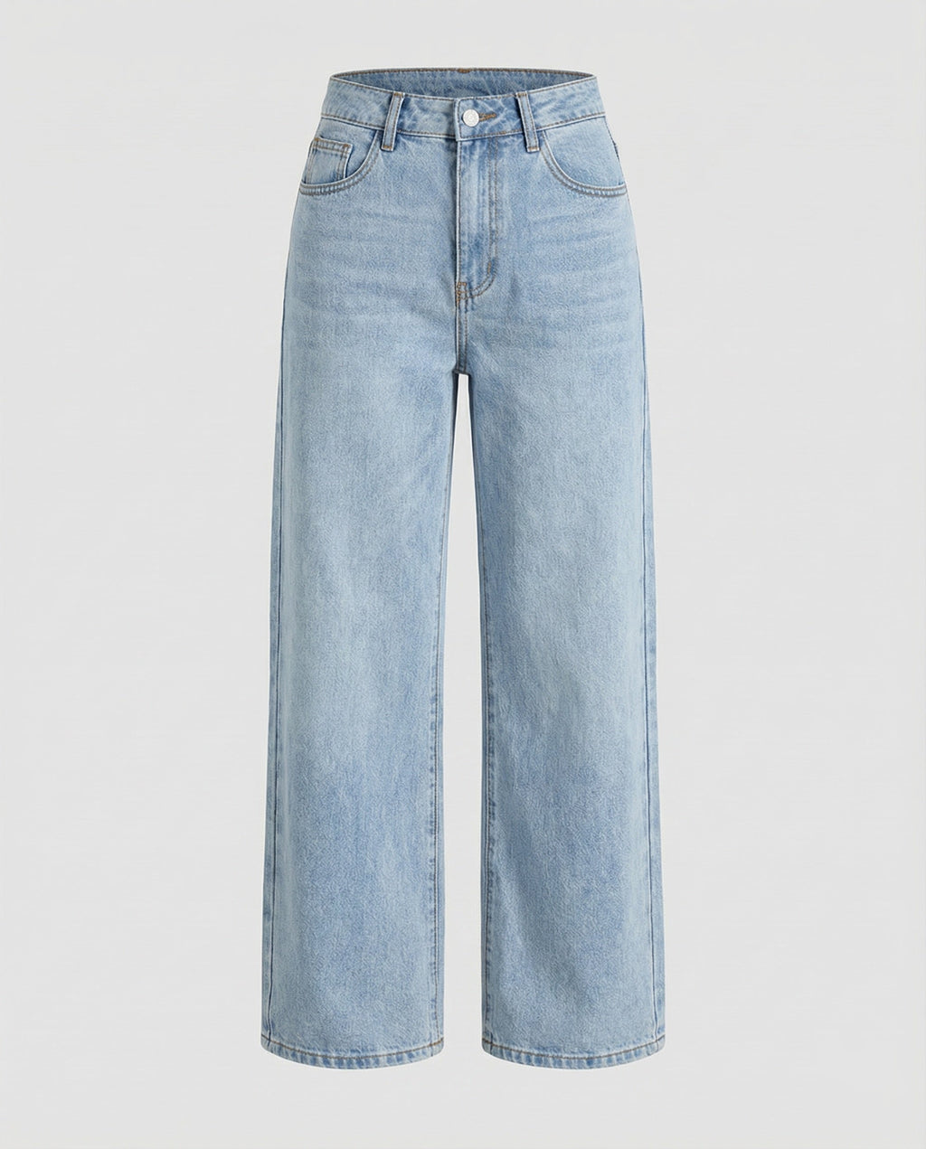 Women’s Relaxed High-Waisted Wide-Leg Jeans – Full-Length Denim Trousers with Classic Five-Pocket Style for Everyday Casual Wear