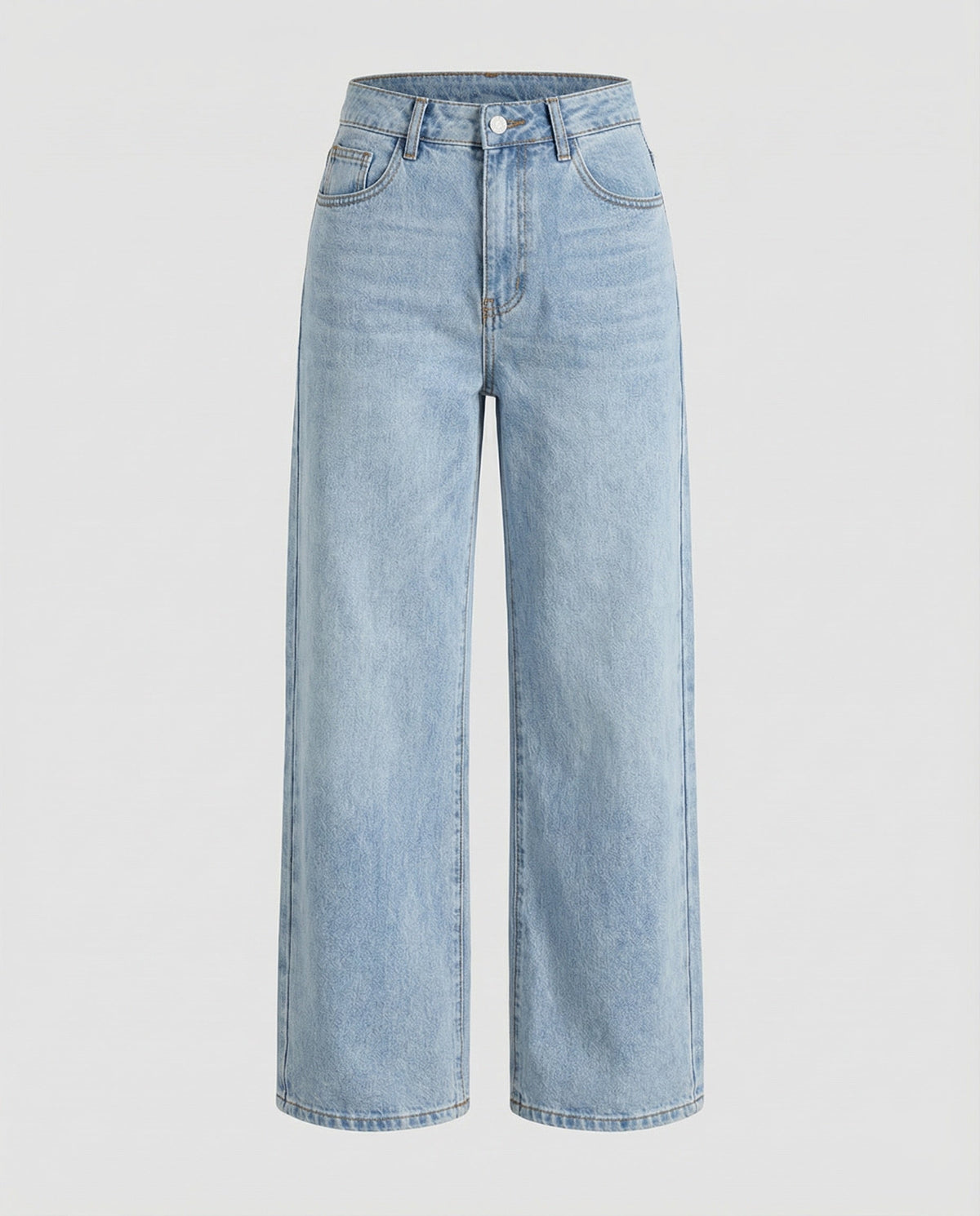 Women’s Relaxed High-Waisted Wide-Leg Jeans – Full-Length Denim Trousers with Classic Five-Pocket Style for Everyday Casual Wear