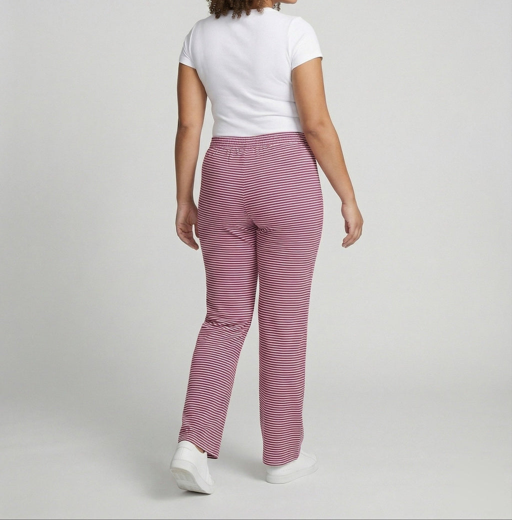 Women's Striped Wide-Leg Lounge Pants – Comfortable Jersey Palazzo Trousers with Elastic Drawstring Waist for Everyday Relaxation