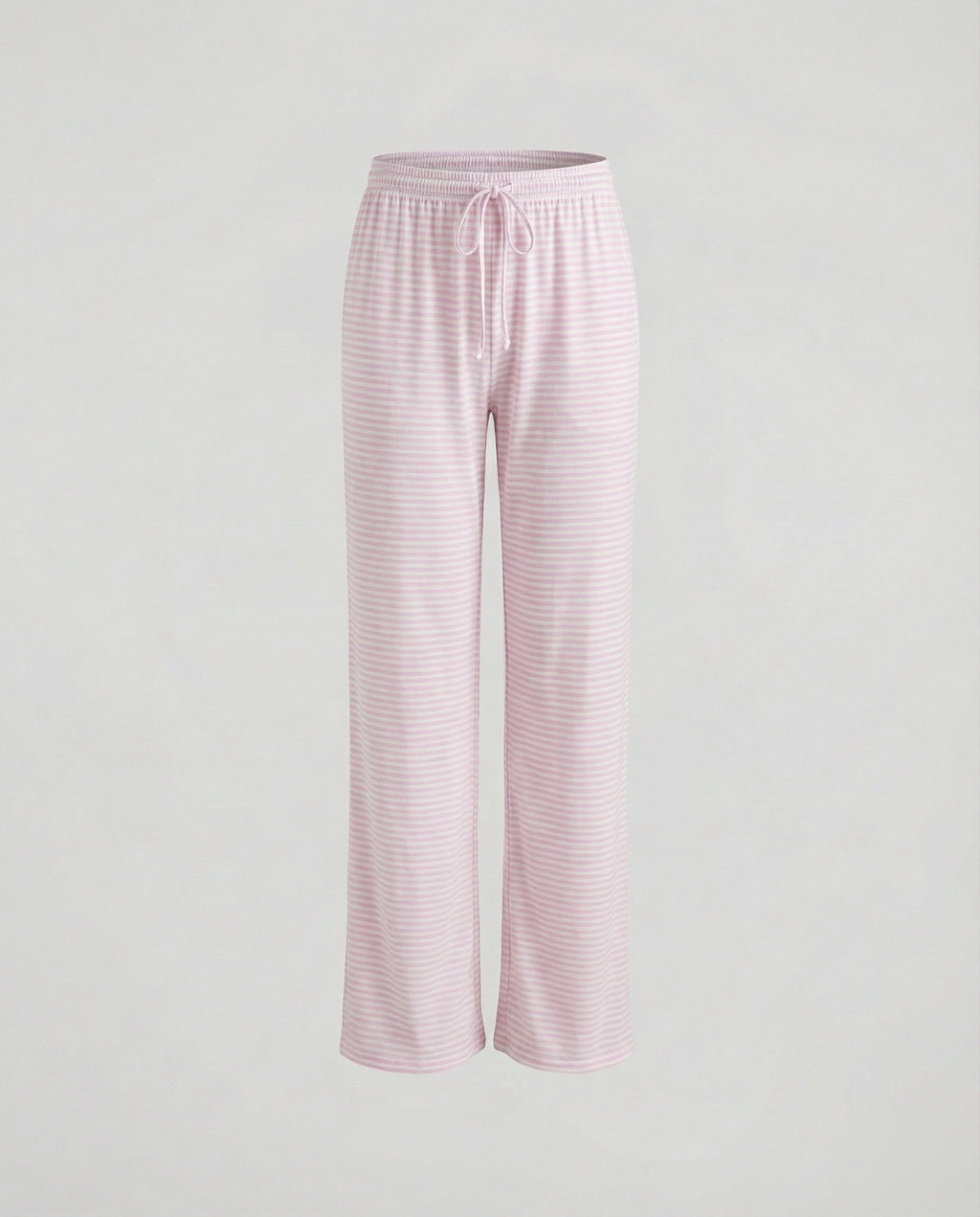 Women's Striped Wide-Leg Lounge Pants – Comfortable Jersey Palazzo Trousers with Elastic Drawstring Waist for Everyday Relaxation
