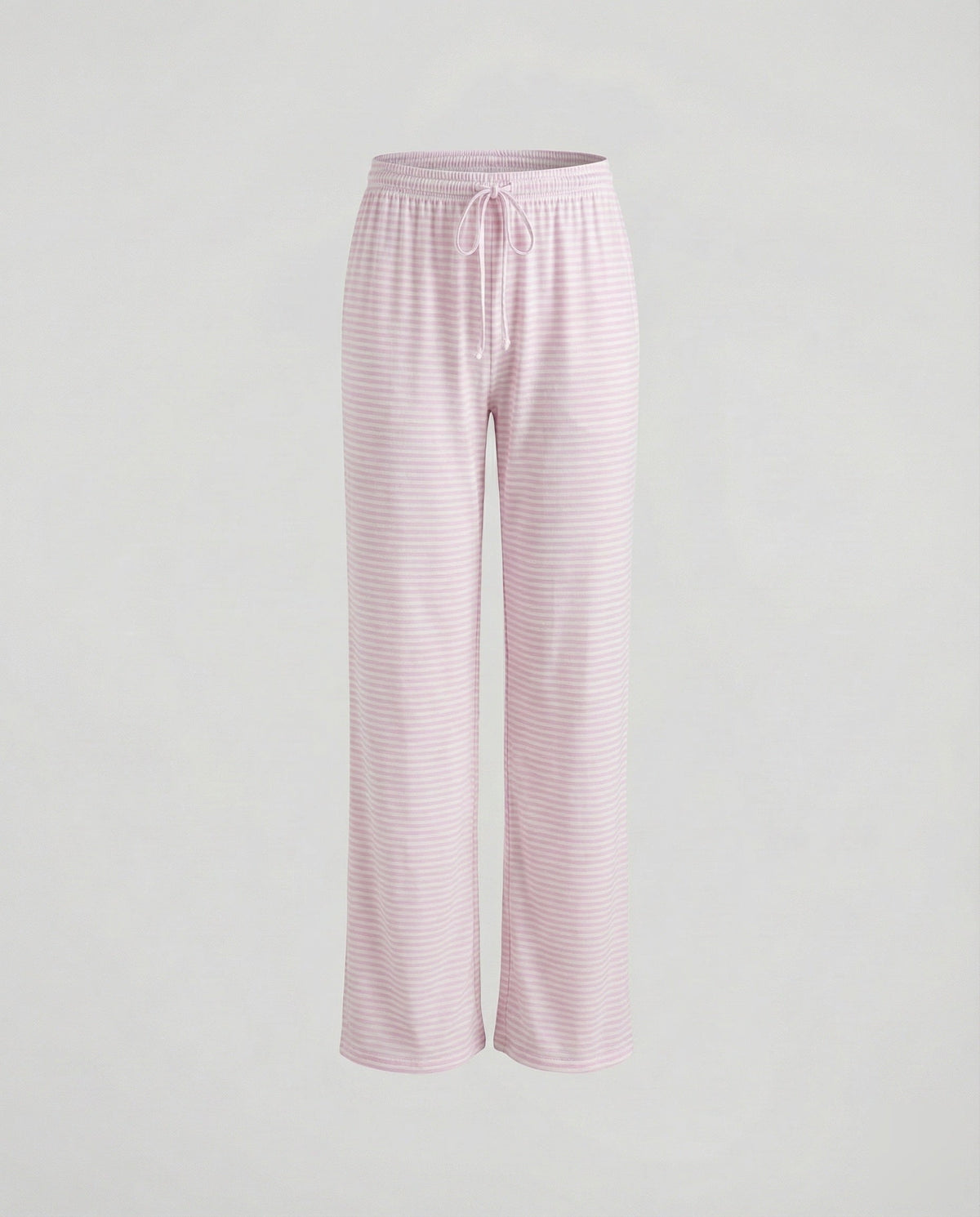 Women's Striped Wide-Leg Lounge Pants – Comfortable Jersey Palazzo Trousers with Elastic Drawstring Waist for Everyday Relaxation