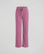 Women's Striped Wide-Leg Lounge Pants – Comfortable Jersey Palazzo Trousers with Elastic Drawstring Waist for Everyday Relaxation
