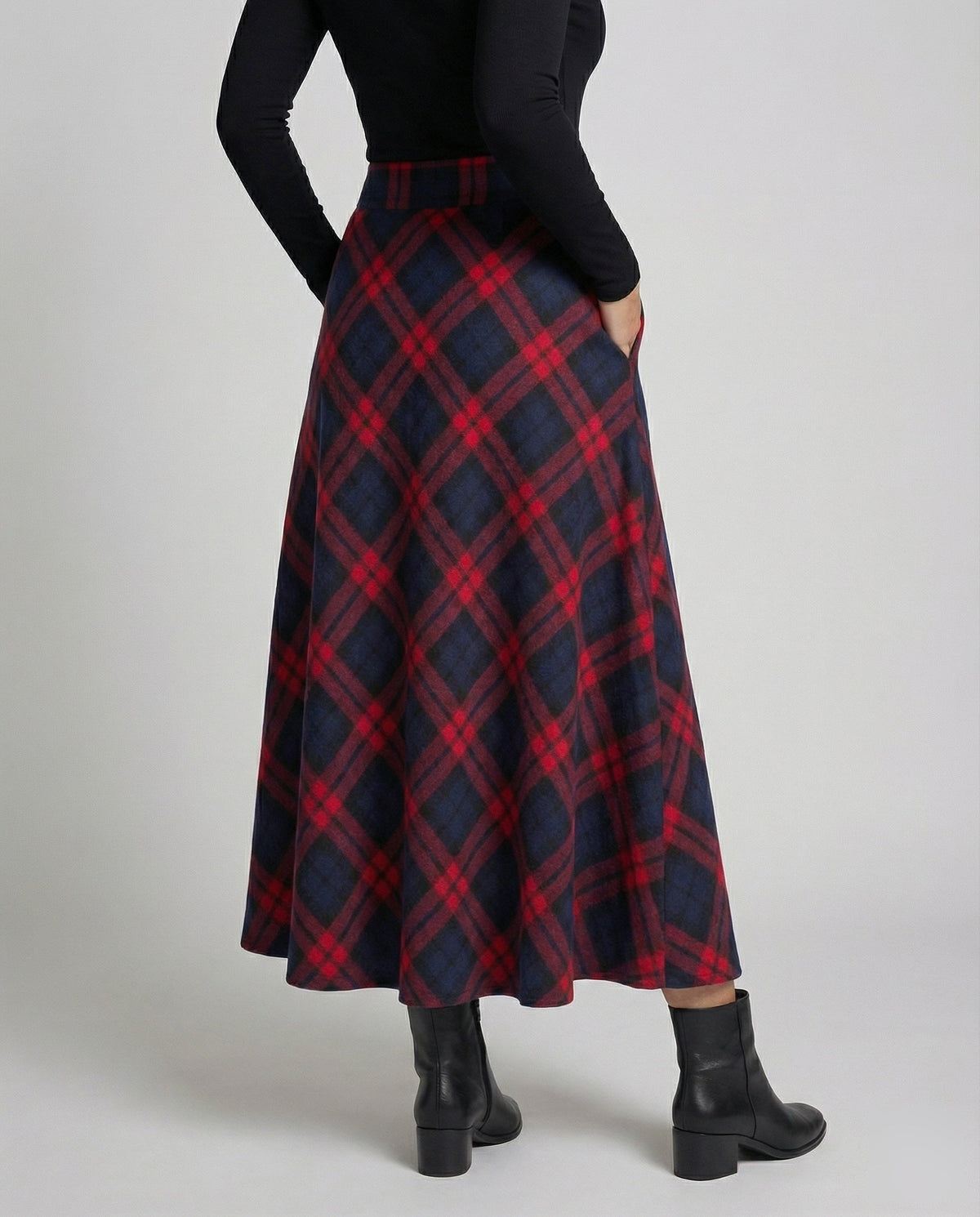 Vintage-Inspired Women's High-Waisted Printed Maxi Skirt – Flared A-Line Design for Autumn and Winter